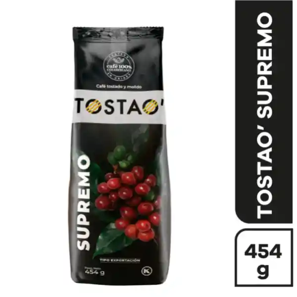 Tostao Café Supremo Tostado y Molido 454 g