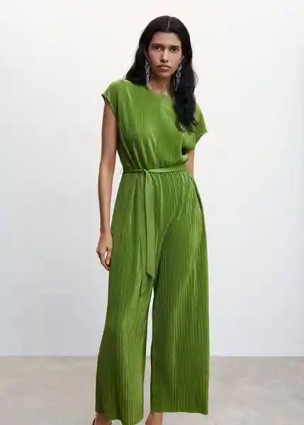 Enterizo Mono Jungla-A Verde Talla M Mujer Mango