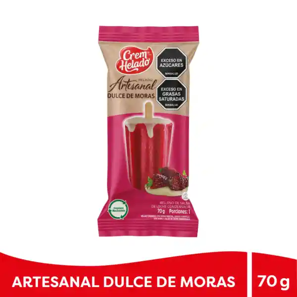 Crem Helado Paleta Helada Artesanal Sabor Dulce de Mora