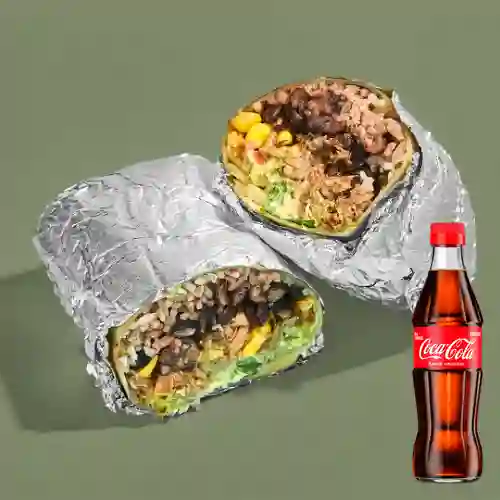 Combo Burrito de Pollo S/ Picante +Cocacola Orig 300ML