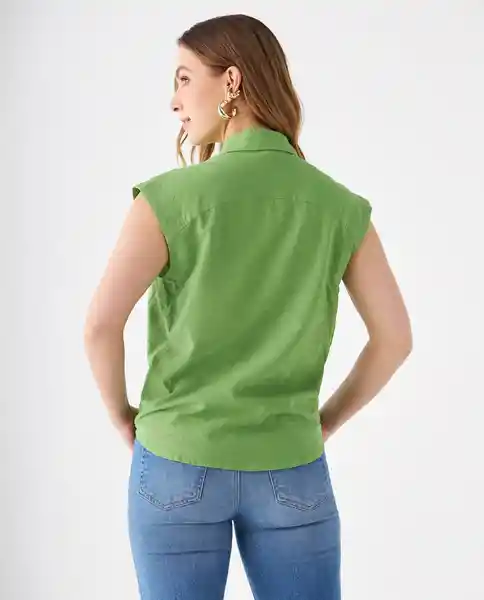 Camisa Verde Pesto Medio Talla S 619F097 Esprit