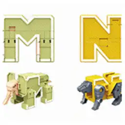 Juguete Robot Transformable de 26 Letras Modelos M & N Miniso