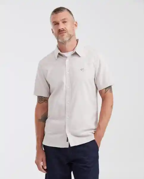 Camisa Oxford Manga Corta Crudo Lácteo Medio Talla XL Chevignon