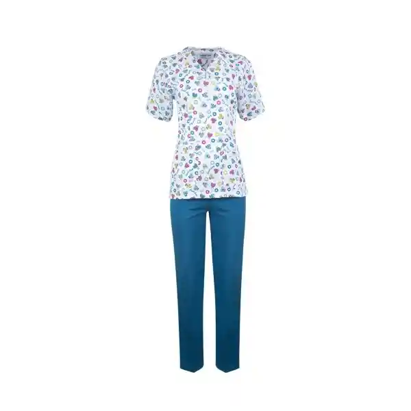 Laborem Conjunto Blusa V + Pantalón Estampado Talla M