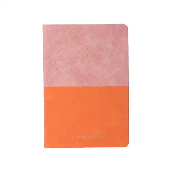 Cuaderno A5 Woven Cover de Tapa Dura 80 Hojas Peach Pink Miniso