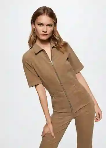 Mono Pana Beige Talla Xs Mujer Mango