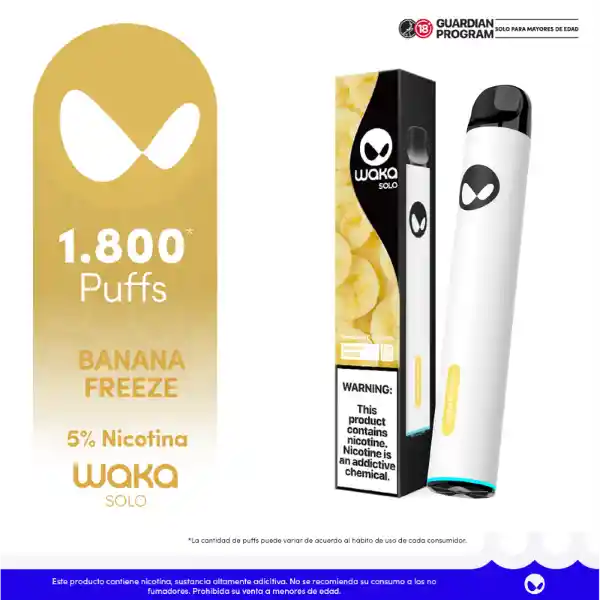 WAKA SOLO Vape Banana Freeze-5% 1.800 puff