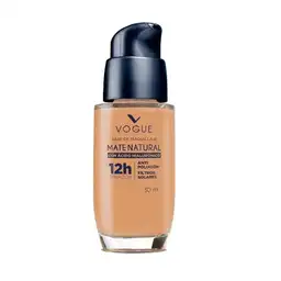 Base De Maquillaje Mate Natural Vogue Con Ácido Hialurónico Tono Bronce 30Ml