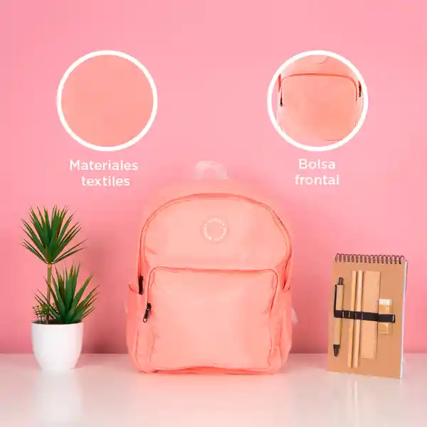 Mochila de Moda Youth With You Rosa Miniso