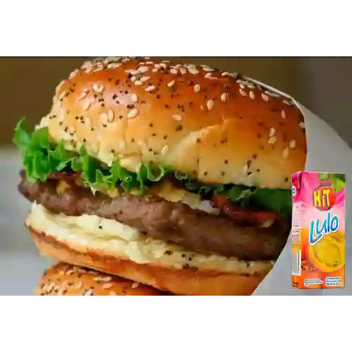 Combo Hamburguesa Carne + Hit Lulo 200 ml