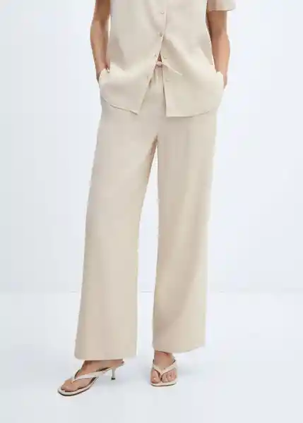 Pantalón Lisa-W Crudo Talla L Mujer Mango