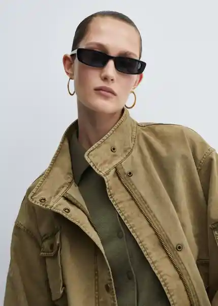 Abrigo Parka Africa Khaki Talla M Mujer Mango