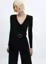 Enterizo Mono Xtuxedo2 Negro Talla M Mujer Mango