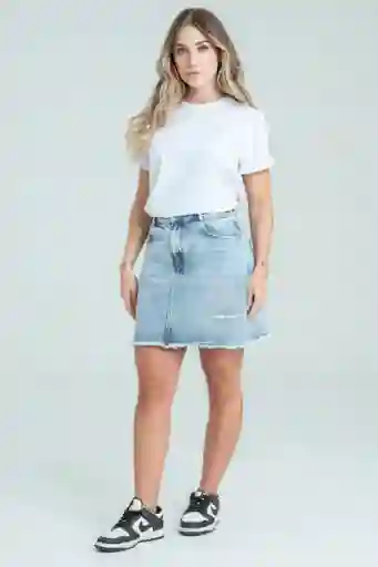 Falda Denim Dallas Color Azul Medio Talla 8 Ragged