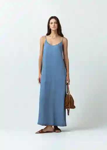 Vestido Frutti Mujer Azul Indigo Talla L Naf Naf