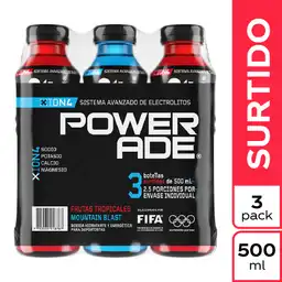 Bebida Hidratante Powerade Surtido 500ML x 3 Unds