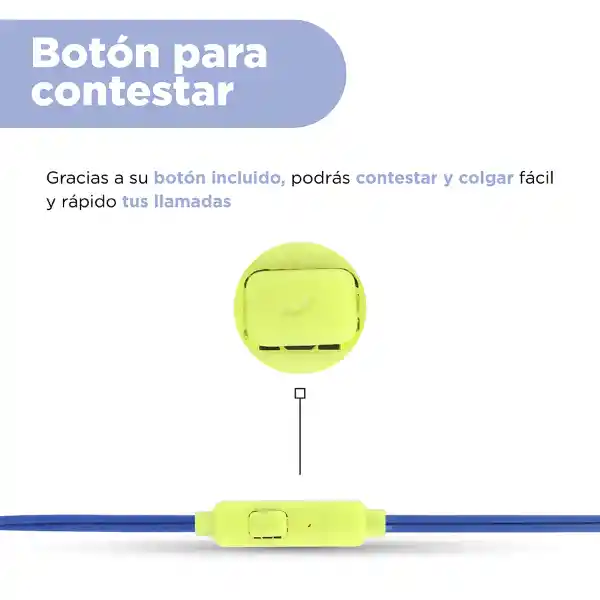 Audífonos de Modelo 22E14 Azul y Amarillo Miniso