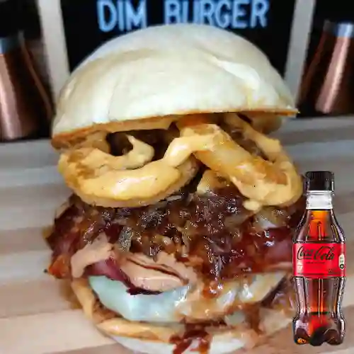 Combo onion buger + coca cola