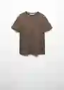 Camiseta Washaca Taupe Talla M Mujer Mango