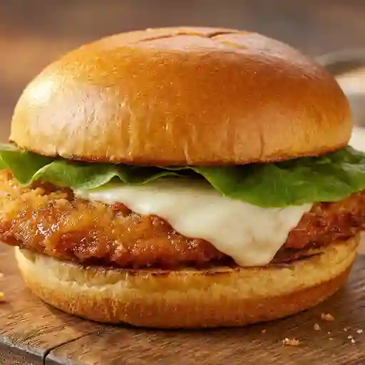 Sándwich de pollo milanesa con queso