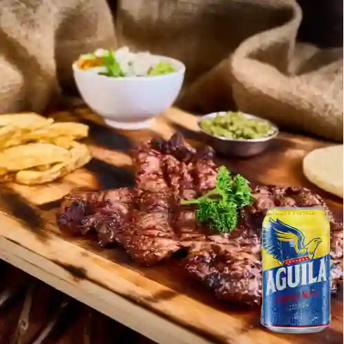 Combo Churrasco + Cerveza Aguila Original Lta 330ml