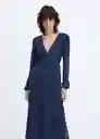 Vestido Mar Azul Talla S Mujer Mango