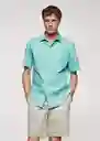 Camisa Oxfordh-H Agua Talla L Hombre Mango