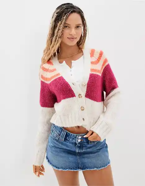 Suéter Mujer Tejido Multicolor Talla X-Small American Eagle