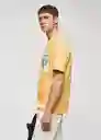Camiseta Aperitiv Mostaza Talla L Hombre Mango