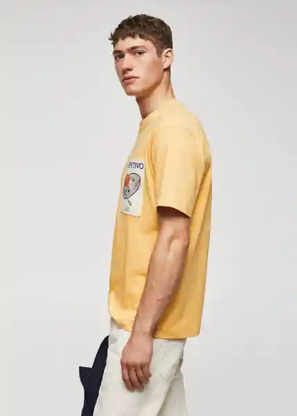 Camiseta Aperitiv Mostaza Talla L Hombre Mango