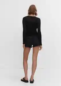 Short Hailey Tejano Negro Talla 44 Mujer Mango