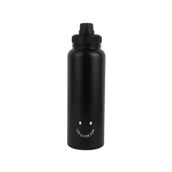 Botella de Acero Inoxidable Negro Miniso