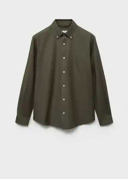 Camisa Oxford1 Khaki Talla L Hombre Mango