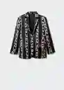 Blazer Americana Chain Negro Talla L Mujer Mango