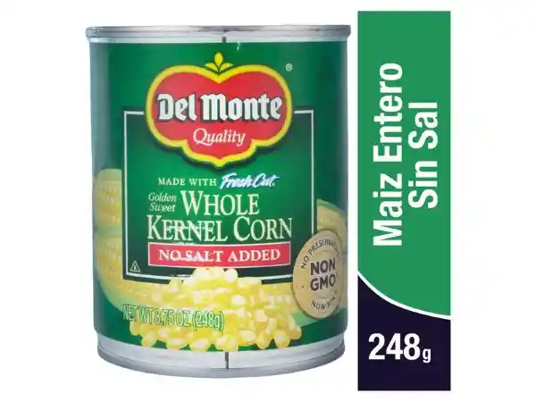 Del Monte Maíz Entero Sin Sal