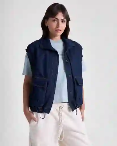 Chaleco Mujer Azul Talla S 399G000_AZU174429 Americanino