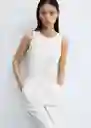 Top Popis-H Blanco Talla M Mujer Mango