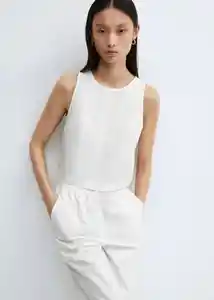 Top Popis-H Blanco Talla M Mujer Mango