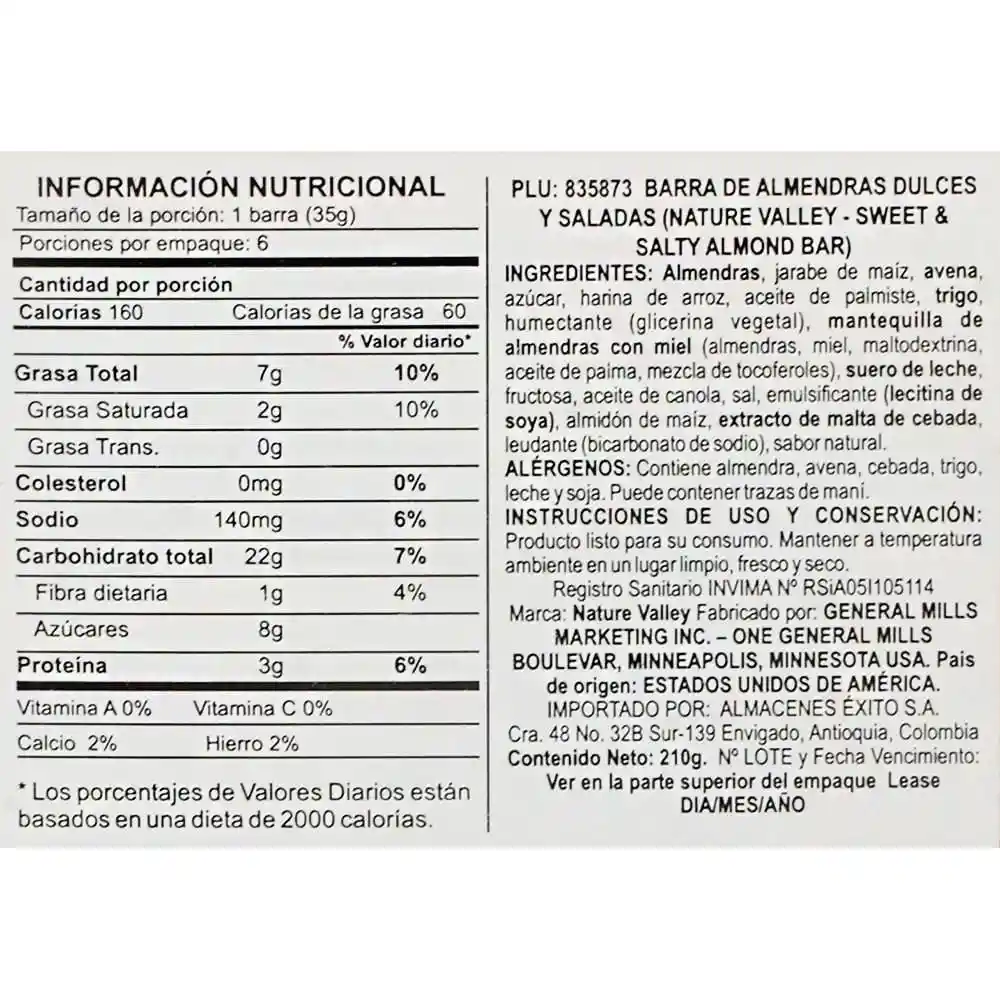 Nature Valley Barras de Granola con Almendra