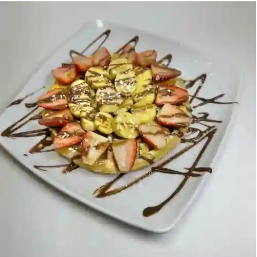 Waffle Fresa y Banano