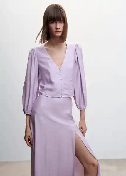 Falda Mufflin-H Violeta Talla L Mujer Mango