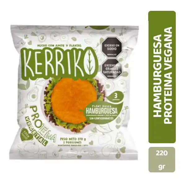 Vegkerriko Hamburguesa Proteína Vegana