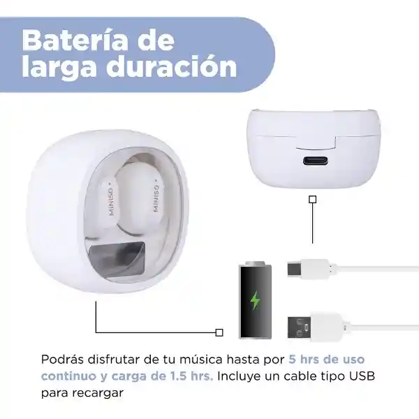 Audífonos Tws Beige R99 Miniso