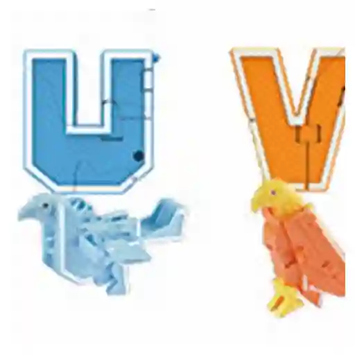 Juguete Robot Transformable de 26 Letras Modelos U & V Miniso