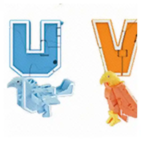 Juguete Robot Transformable de 26 Letras Modelos U & V Miniso