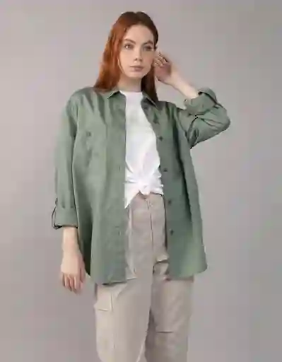 Camisa Mujer Verde Talla: SMALL 6092341 American Eagle