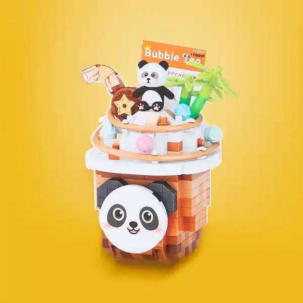 Bloque de Construcción Happy Food Con Leche Panda Miniso