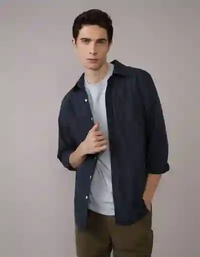 Camisa Hombre Azul Talla LARGE 2722487 American Eagle