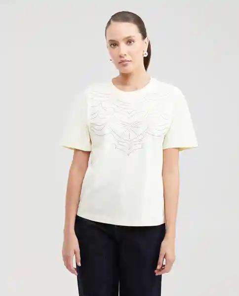 Camiseta Silver Shiny Stud Amarillo Flan Claro T. XS Chevignon