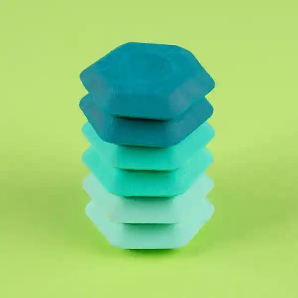 Set de Borradores Hexagonales Verde Menta Miniso